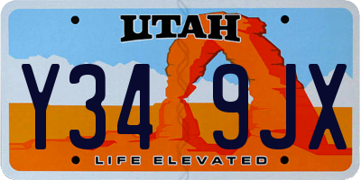 UT license plate Y349JX