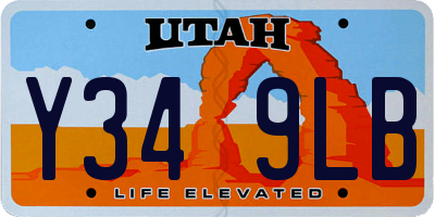 UT license plate Y349LB