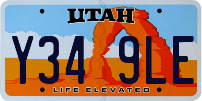 UT license plate Y349LE