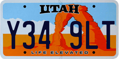 UT license plate Y349LT