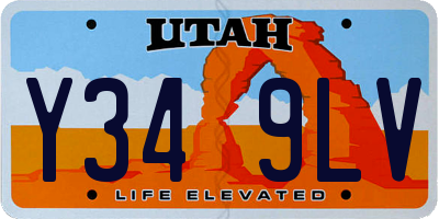 UT license plate Y349LV