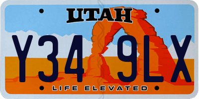 UT license plate Y349LX