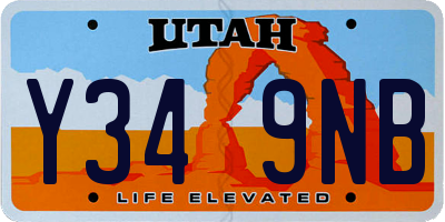 UT license plate Y349NB