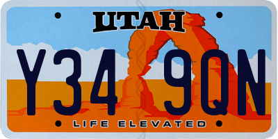 UT license plate Y349QN