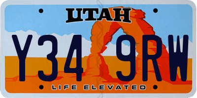 UT license plate Y349RW