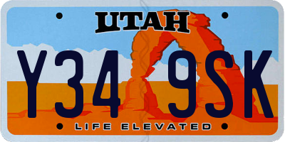 UT license plate Y349SK