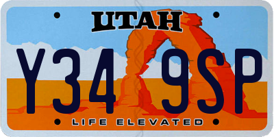 UT license plate Y349SP