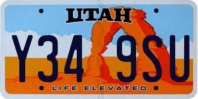 UT license plate Y349SU