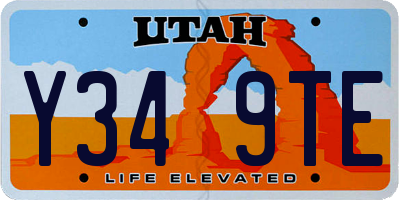 UT license plate Y349TE