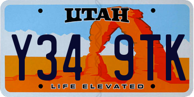 UT license plate Y349TK