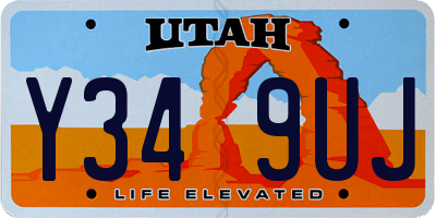 UT license plate Y349UJ