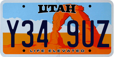 UT license plate Y349UZ
