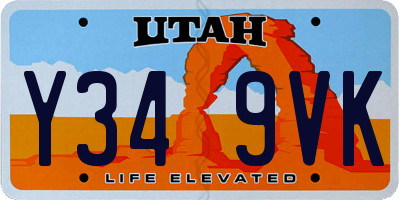 UT license plate Y349VK