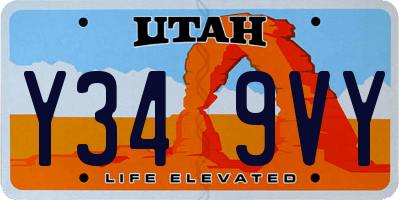 UT license plate Y349VY