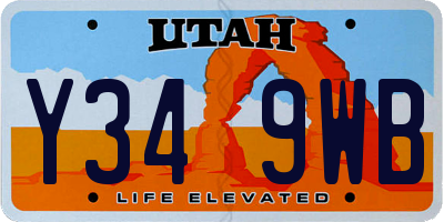 UT license plate Y349WB