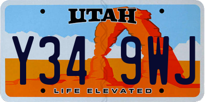 UT license plate Y349WJ