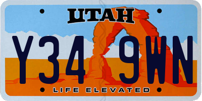UT license plate Y349WN