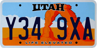 UT license plate Y349XA