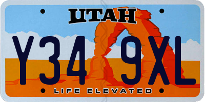 UT license plate Y349XL