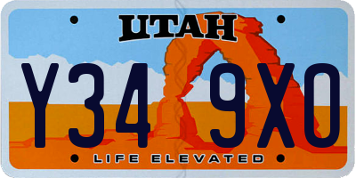UT license plate Y349XO