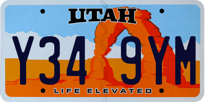 UT license plate Y349YM