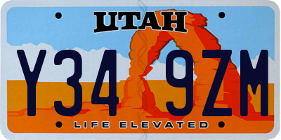 UT license plate Y349ZM