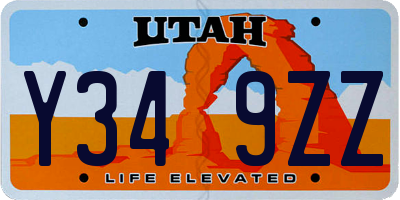 UT license plate Y349ZZ