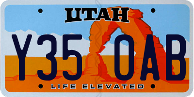 UT license plate Y350AB
