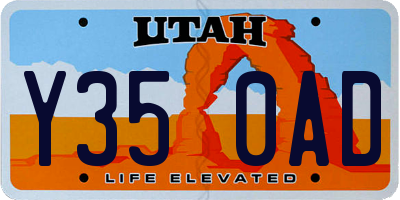 UT license plate Y350AD