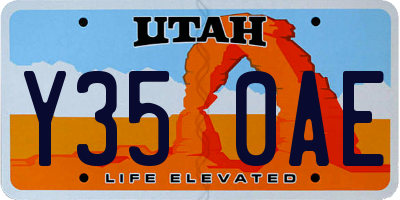 UT license plate Y350AE