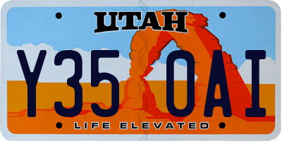 UT license plate Y350AI