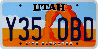 UT license plate Y350BD