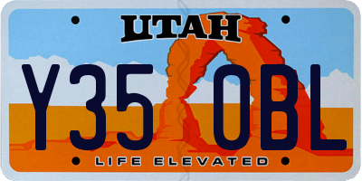 UT license plate Y350BL