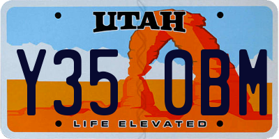 UT license plate Y350BM