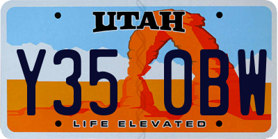 UT license plate Y350BW