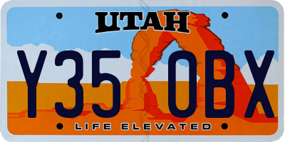 UT license plate Y350BX