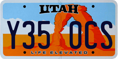UT license plate Y350CS