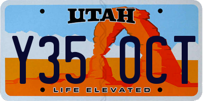 UT license plate Y350CT