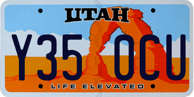 UT license plate Y350CU