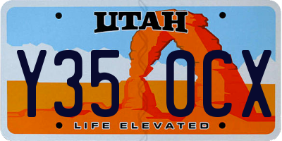 UT license plate Y350CX
