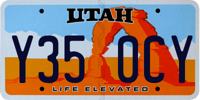 UT license plate Y350CY