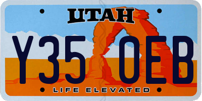 UT license plate Y350EB