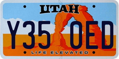 UT license plate Y350ED