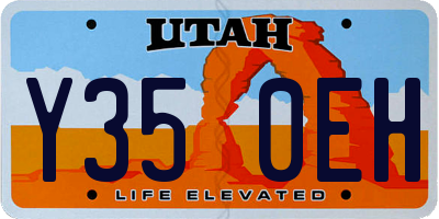 UT license plate Y350EH