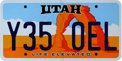 UT license plate Y350EL