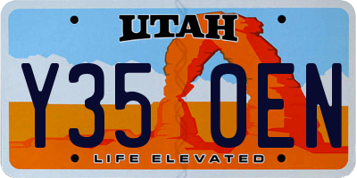 UT license plate Y350EN