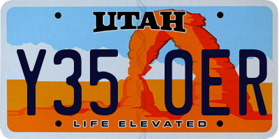 UT license plate Y350ER