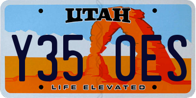 UT license plate Y350ES