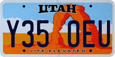 UT license plate Y350EU