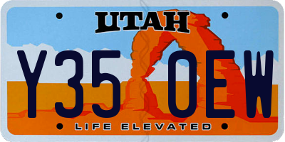 UT license plate Y350EW